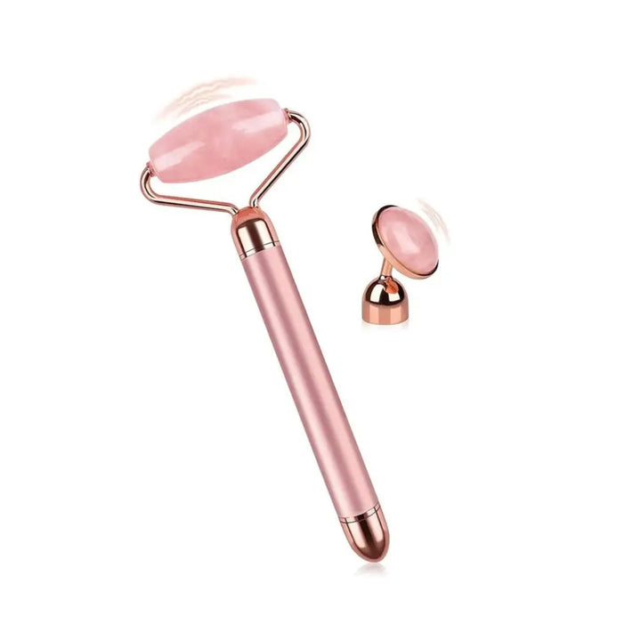 Rouleau Vibrant Quartz Rose 3 en 1 - Rajeunissement et Fermeté de la Peau | Novaa® BeautyQuartz Pro