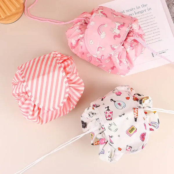 Sac de Maquillage Portable - Grande Capacité avec Cordon de Serrage