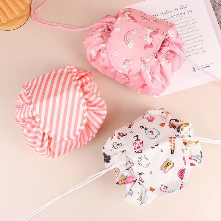 Sac de Maquillage Portable - Grande Capacité avec Cordon de Serrage