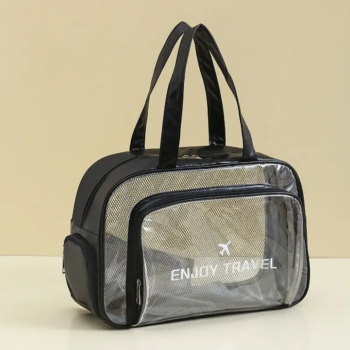 Sac de Plage en Maille - Compartiment Chaussures & Fermeture Éclair - Noir