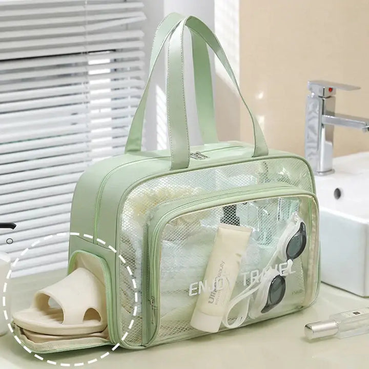 Sac de Plage en Maille - Compartiment Chaussures & Fermeture Éclair
