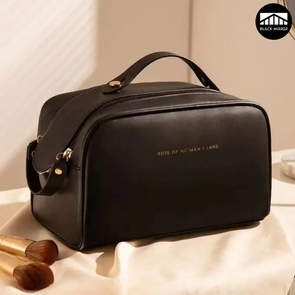 Sac de Rangement Cosmétique en Cuir PU - Grande Capacité & Portable
