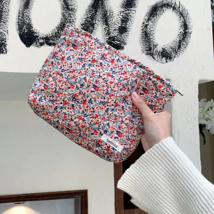 Sac de Toilette Grande Capacité - Trousse Floral Rétro & Pochette Maquillage