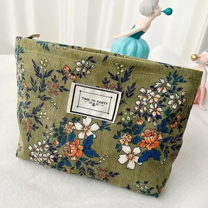 Sac de Toilette Grande Capacité - Trousse Floral Rétro & Pochette Maquillage - 1