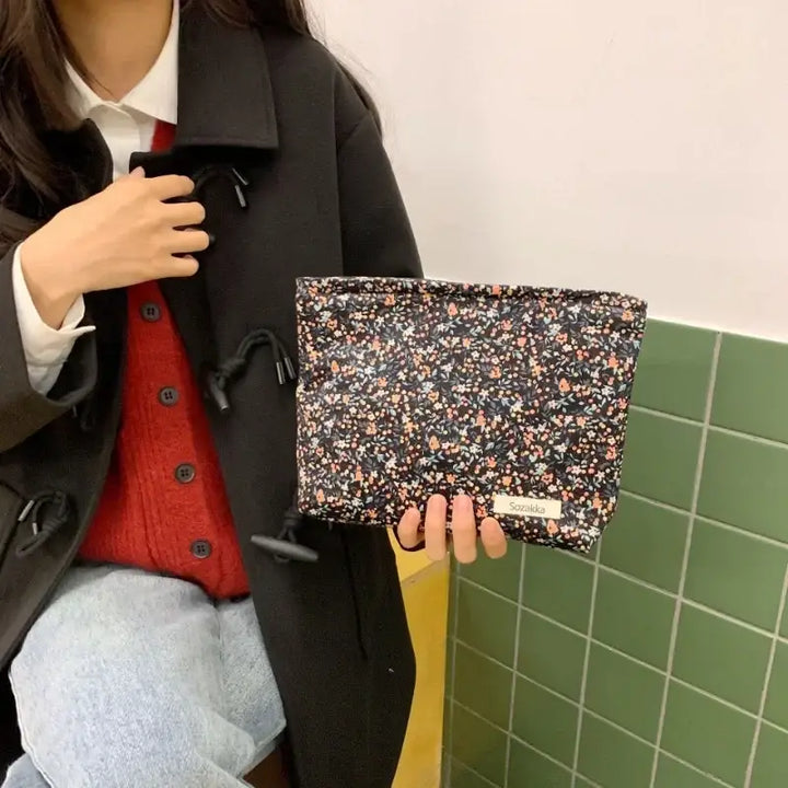 Sac de Toilette Grande Capacité - Trousse Floral Rétro & Pochette Maquillage - 28