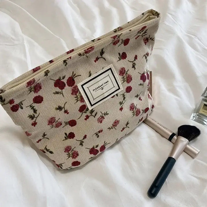 Sac de Toilette Grande Capacité - Trousse Floral Rétro & Pochette Maquillage - 27