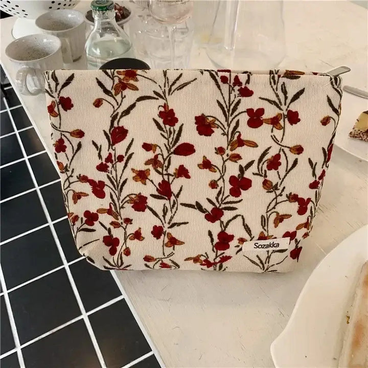 Sac de Toilette Grande Capacité - Trousse Floral Rétro & Pochette Maquillage - 21
