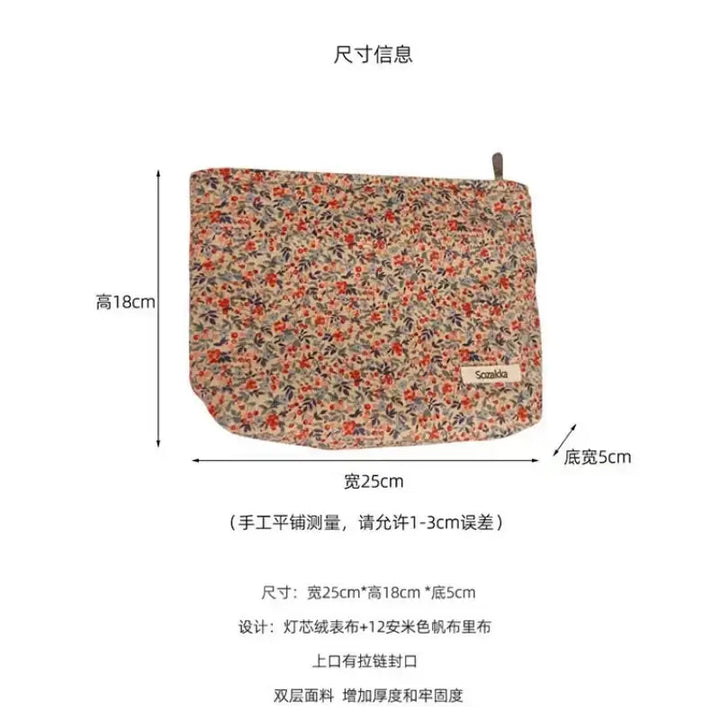 Sac de Toilette Grande Capacité - Trousse Floral Rétro & Pochette Maquillage