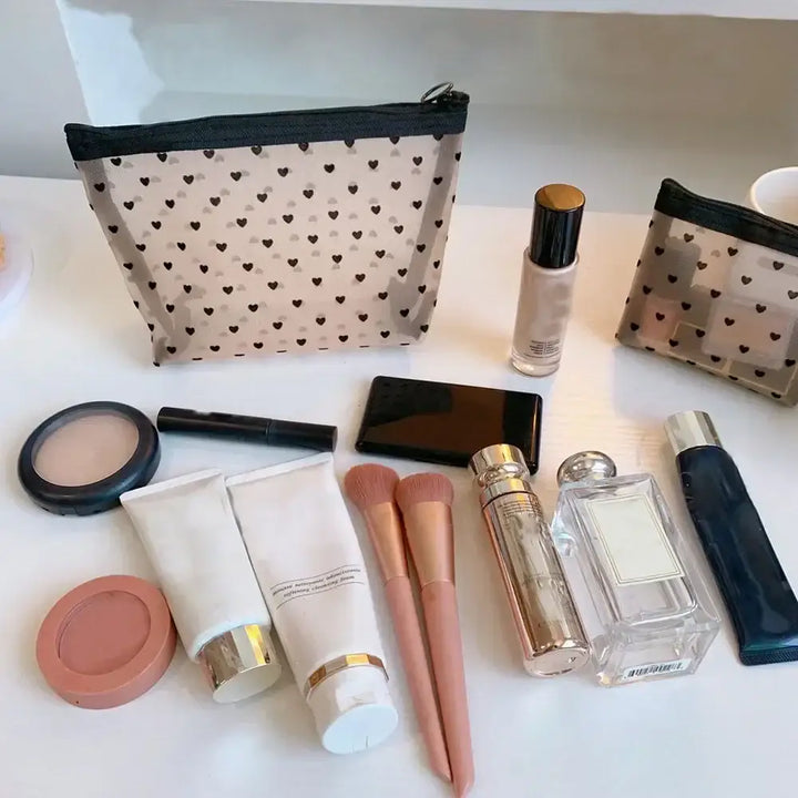 Sac Maquillage Transparent - Fermeture Éclair & Rangement Voyage