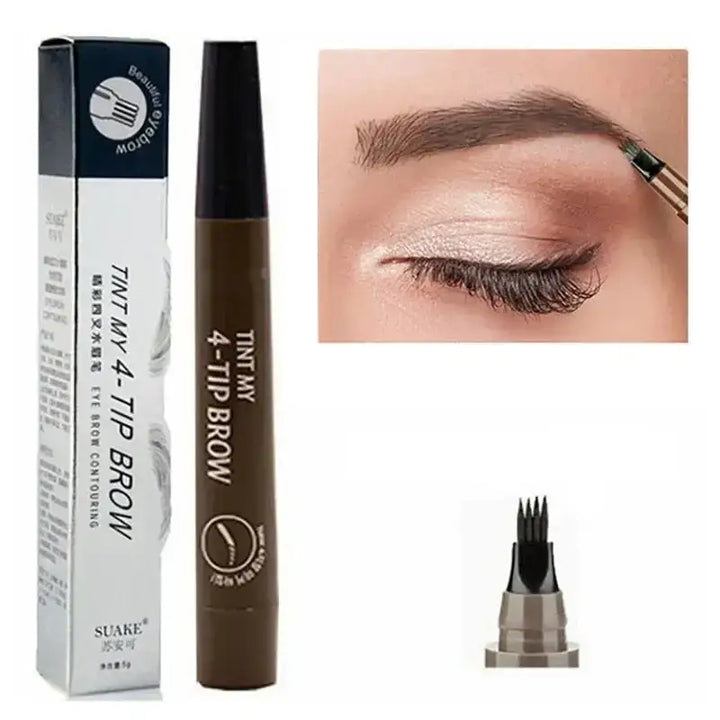 Stylo à Sourcils 4D – Effet Microblading Waterproof & Longue Tenue - Brun Grisé - Stylo sourcils liquide – Effet