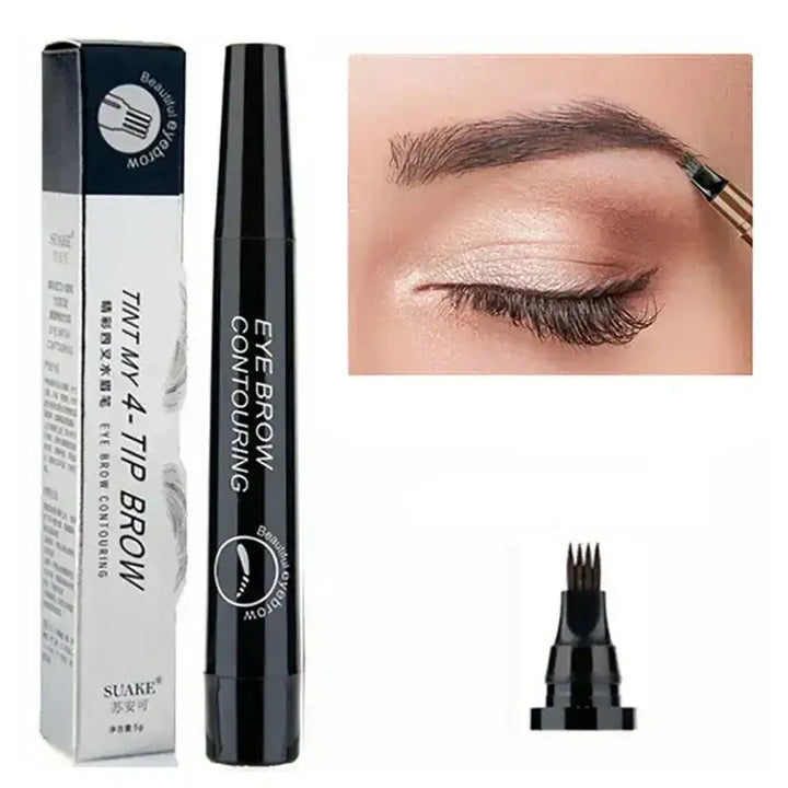 Stylo à Sourcils 4D – Effet Microblading Waterproof & Longue Tenue - Noir Intense - Stylo sourcils liquide – Effet