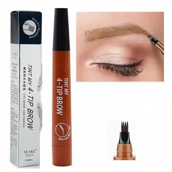 Stylo à Sourcils 4D – Effet Microblading Waterproof & Longue Tenue - Brun Clair - Stylo sourcils liquide – Effet
