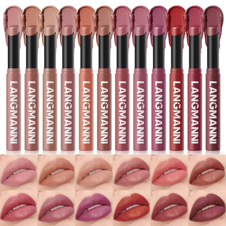 Stylo Rouge à Lèvres Waterproof Nude - Velours Longue Tenue 12 Couleurs