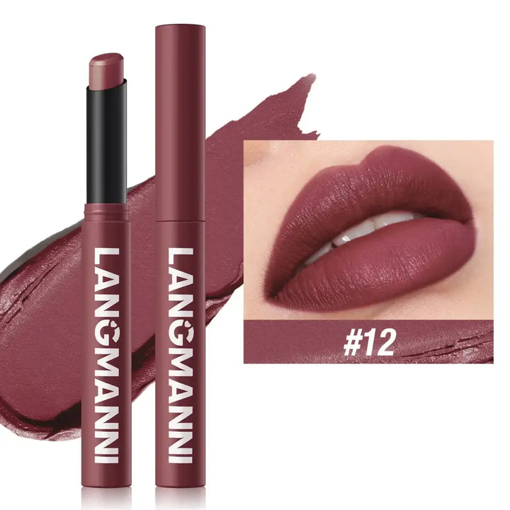 Stylo Rouge à Lèvres Waterproof Nude - Velours Longue Tenue 12 Couleurs - Bordeaux foncé