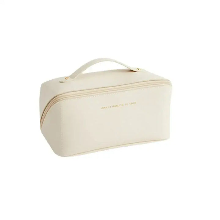Trousse de Maquillage en Cuir - Grande Capacité Étanche & Multifonction Voyage