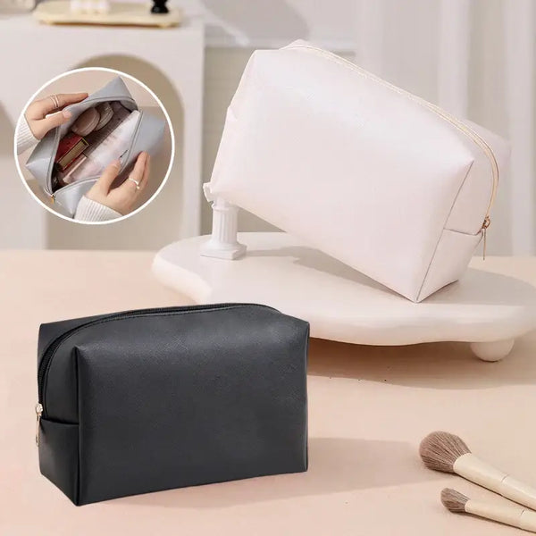 Trousse de Maquillage en Cuir PU Imperméable - Sac de Voyage Portable