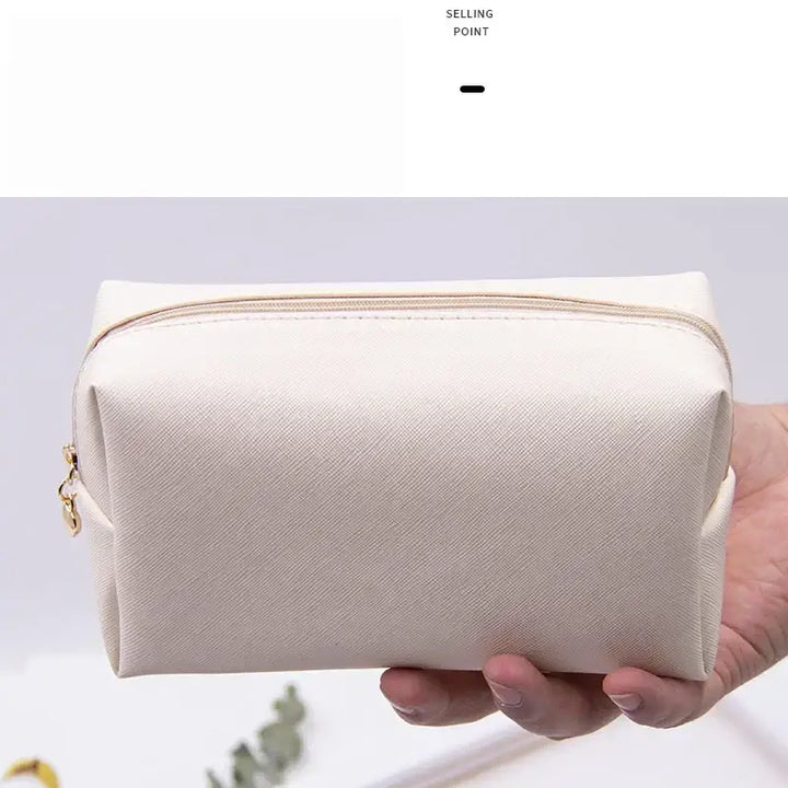 Trousse de Maquillage en Cuir PU - Rangement Compact et Élégant pour Voyage