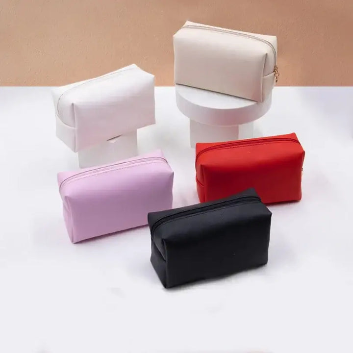 Trousse de Maquillage en Cuir PU - Rangement Compact et Élégant pour Voyage