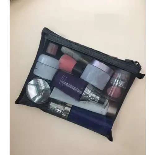 Trousse de Maquillage en Maille - Pochette Rangement Multifonction Compacte - L