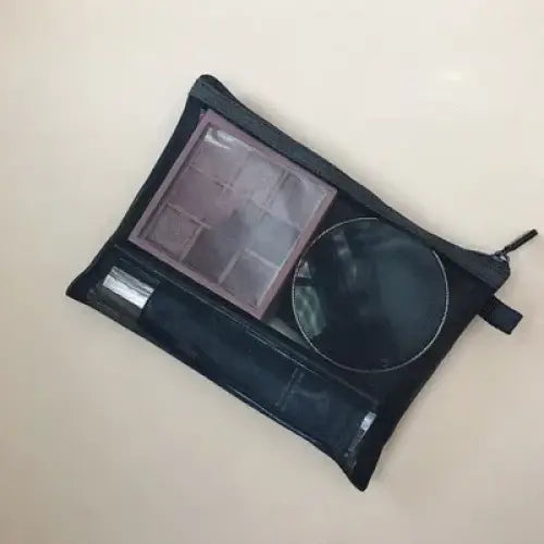 Trousse de Maquillage en Maille - Pochette Rangement Multifonction Compacte - M