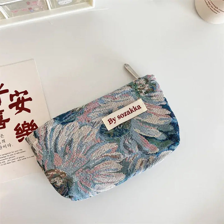 Trousse de Maquillage en Toile - Motif Floral Compacte & Pratique pour Voyage - 6