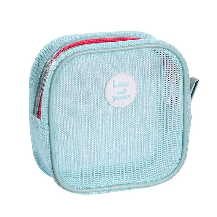 Trousse de Maquillage Étanche - Portable avec Fermeture Éclair - Bleu