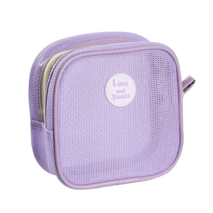 Trousse de Maquillage Étanche - Portable avec Fermeture Éclair - Mauve