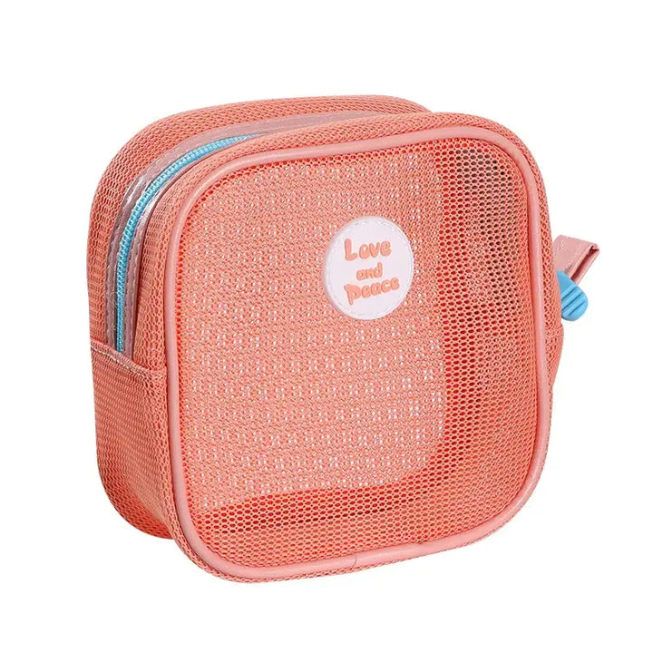 Trousse de Maquillage Étanche - Portable avec Fermeture Éclair - Orange