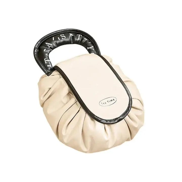 Trousse de Maquillage Étanche - Sac de Voyage Portable Compact - Beige