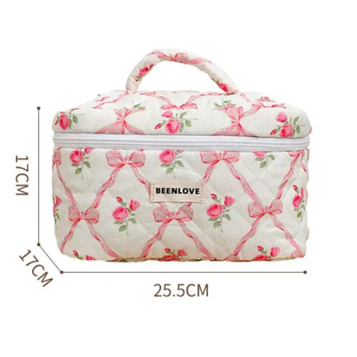 Trousse de Maquillage Femme - Grande Capacité & Portable pour Voyage - Rose - L