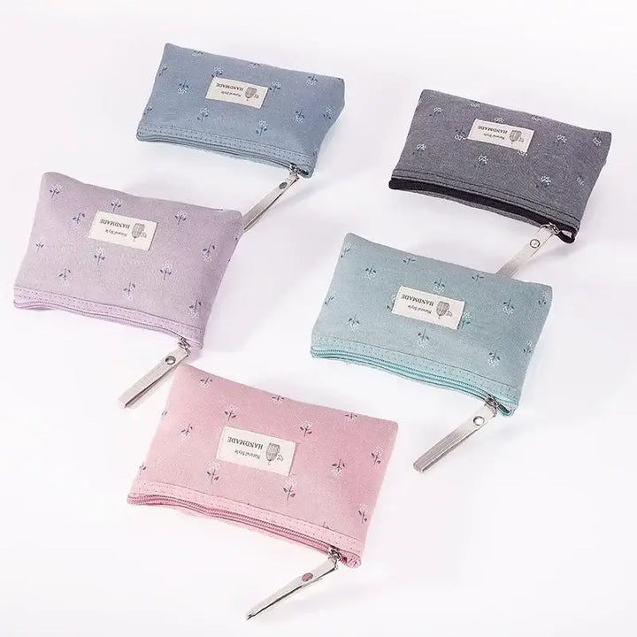 Trousse de Maquillage Fleurie - Pochette Voyage Compacte à Fermeture Éclair
