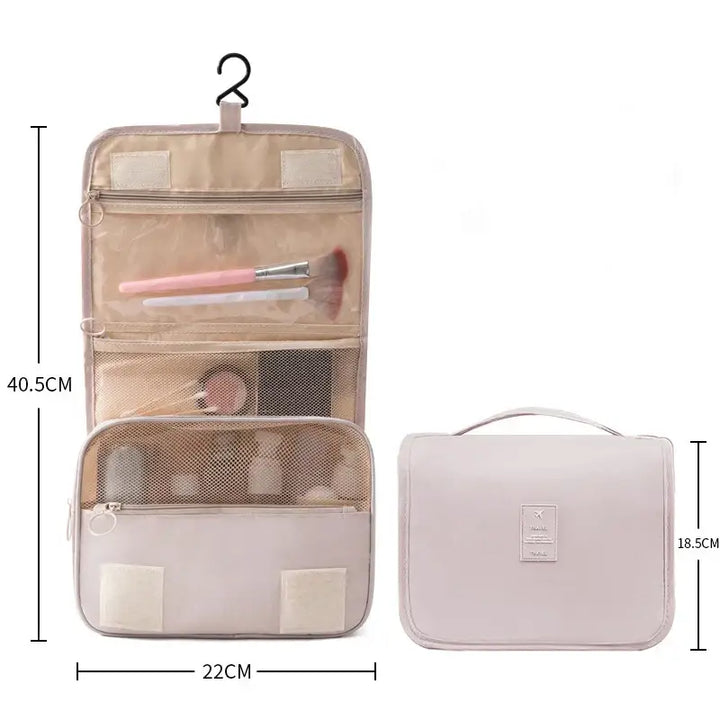 Trousse de Maquillage Imperméable - Grande Capacité avec Crochet