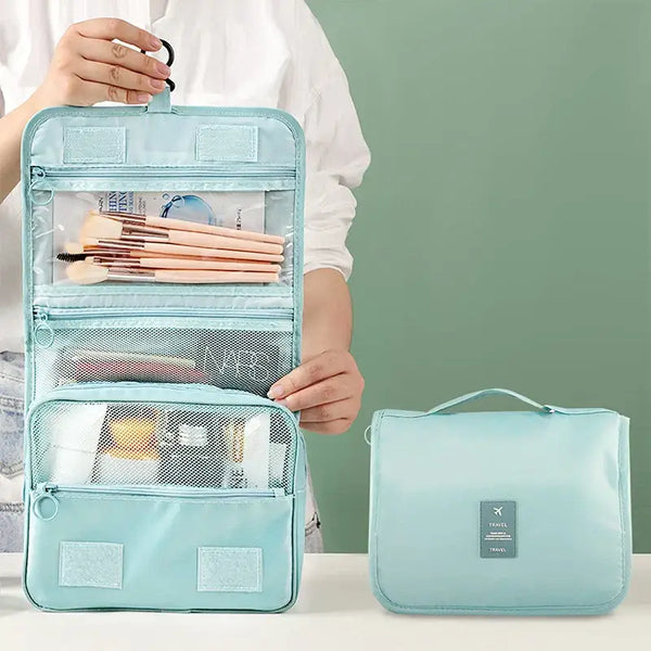 Trousse de Maquillage Imperméable - Grande Capacité avec Crochet