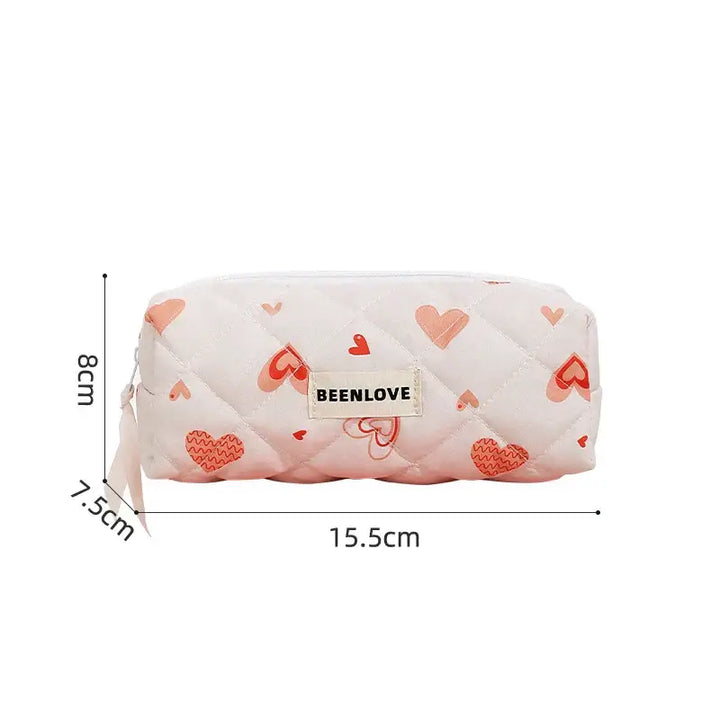 Trousse de Maquillage Matelassée - Format Pratique Trousse de Maquillage Grande Capacité - Motif Fleuri Trousse