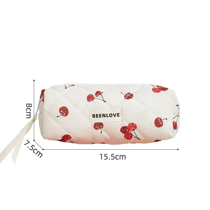 Trousse de Maquillage Matelassée - Format Pratique Trousse de Maquillage Grande Capacité - Motif Fleuri Trousse