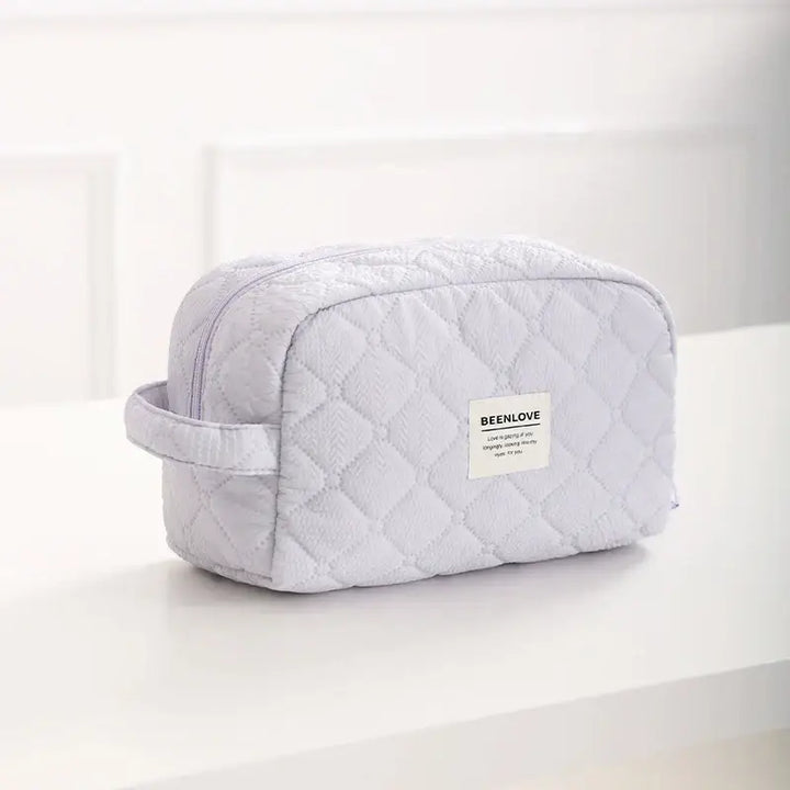 Trousse de Maquillage Matelassée - Format Voyage et Rangement Organisé - Mauve 2