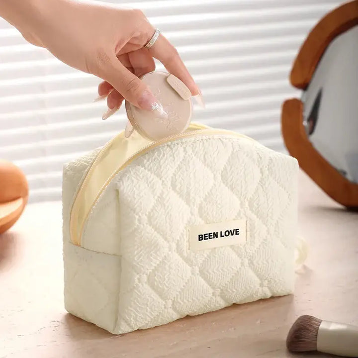 Trousse de Maquillage Matelassée - Format Voyage et Rangement Organisé