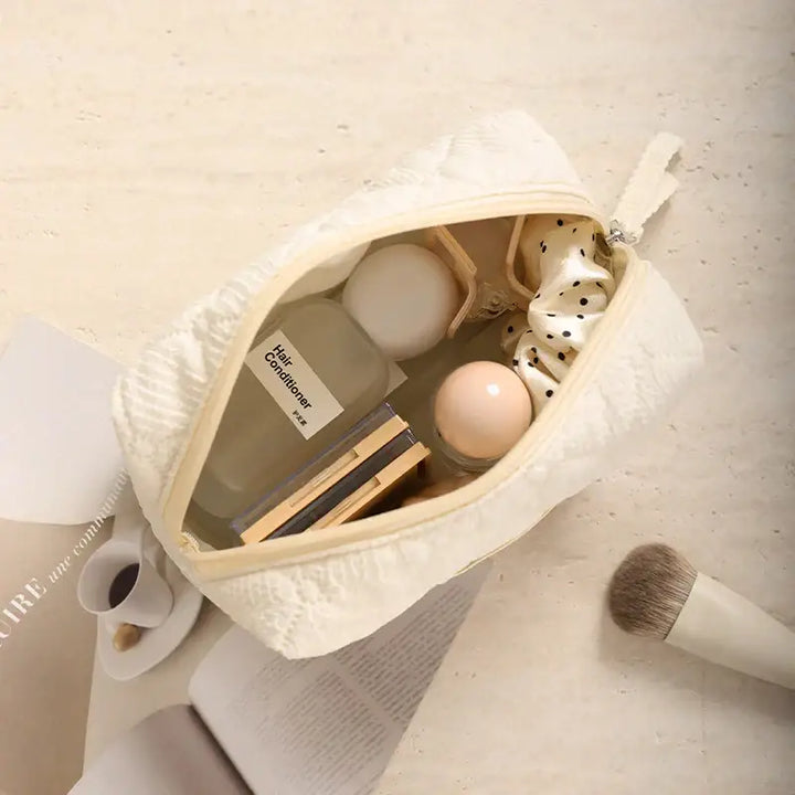 Trousse de Maquillage Matelassée - Format Voyage et Rangement Organisé