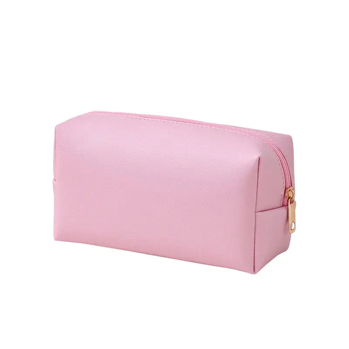 Trousse de Maquillage Portable - Grande Capacité avec Fermeture Éclair - Rose / L
