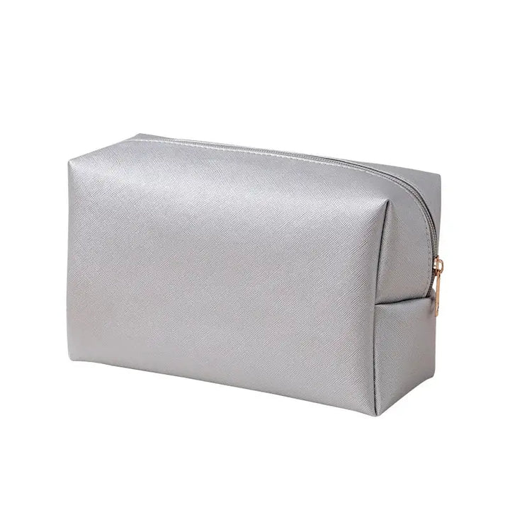 Trousse de Maquillage Portable - Grande Capacité avec Fermeture Éclair - Argent / S