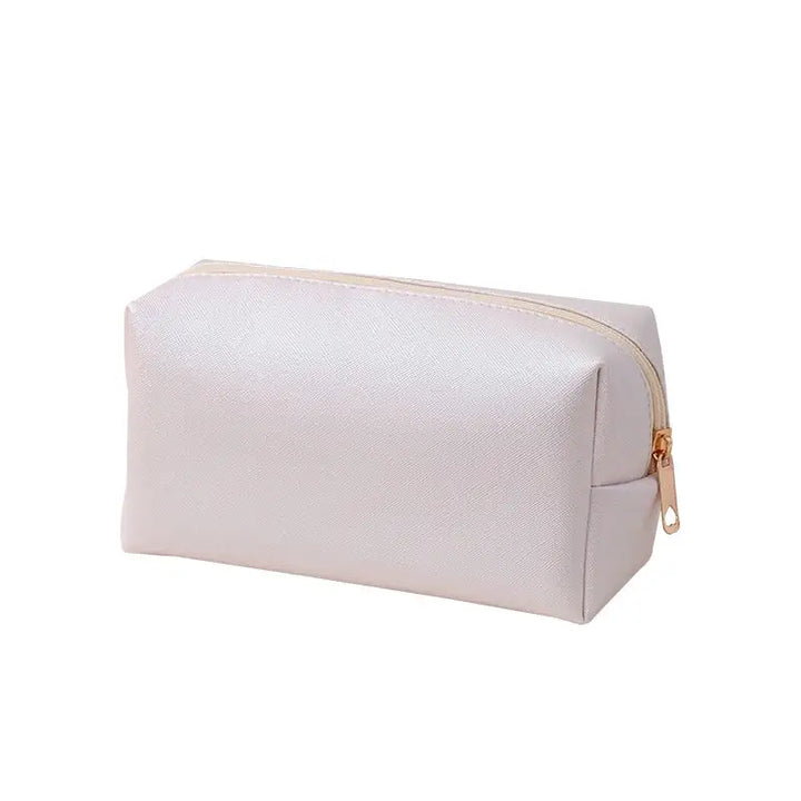 Trousse de Maquillage Portable - Grande Capacité avec Fermeture Éclair - Blanc / S