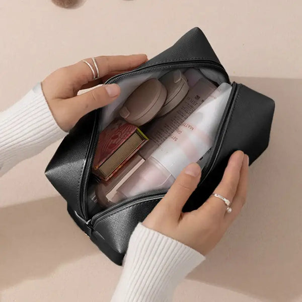 Trousse de Maquillage Portable - Grande Capacité avec Fermeture Éclair