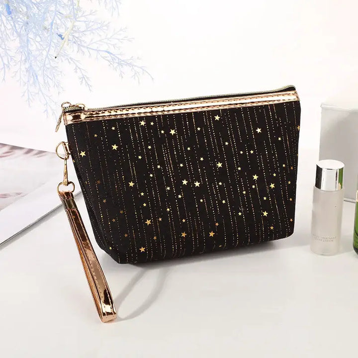 Trousse de Maquillage Portable - Motif Étoiles et Compacte pour Voyage