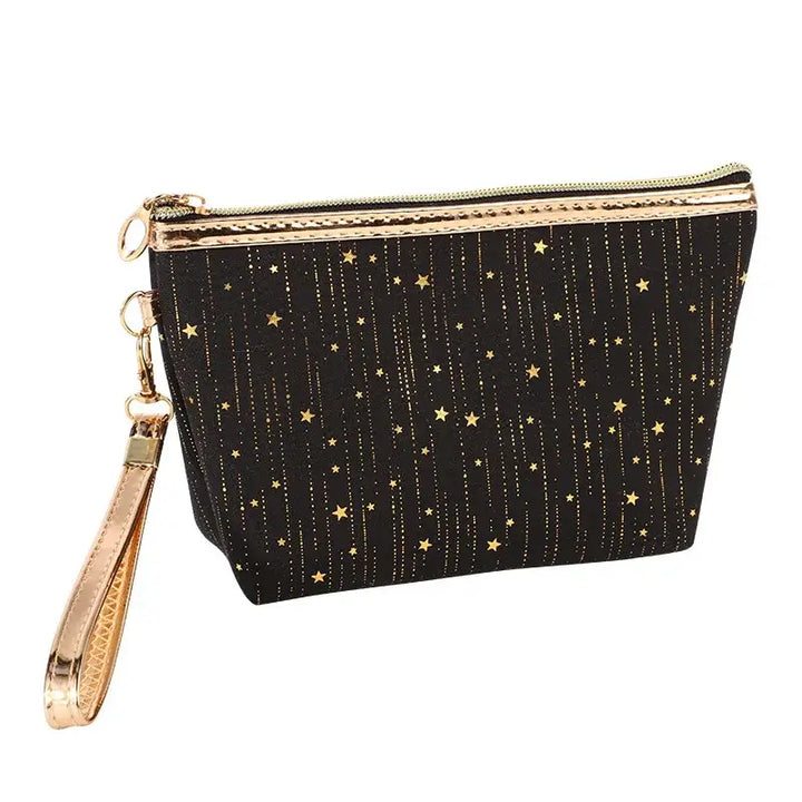 Trousse de Maquillage Portable - Motif Étoiles et Compacte pour Voyage