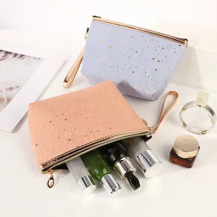 Trousse de Maquillage Portable - Motif Étoiles et Compacte pour Voyage