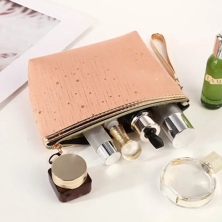 Trousse de Maquillage Portable - Motif Étoiles et Compacte pour Voyage