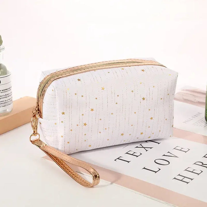 Trousse de Maquillage Portable - Motif Étoiles et Compacte pour Voyage