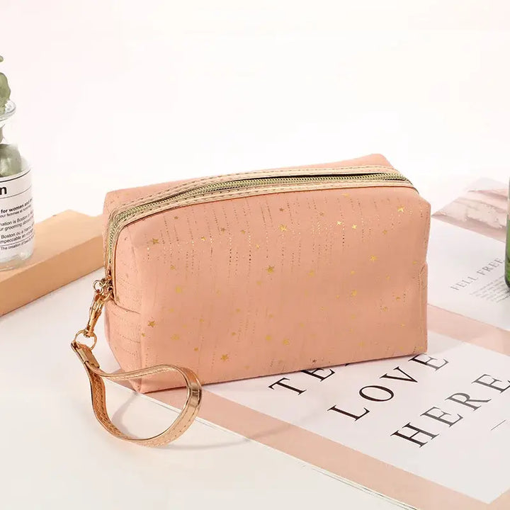 Trousse de Maquillage Portable - Motif Étoiles et Compacte pour Voyage