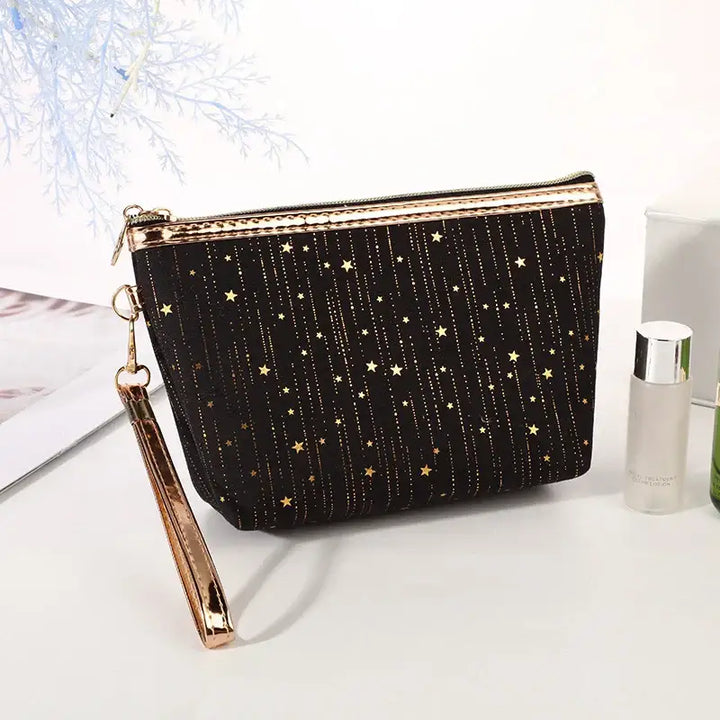 Trousse de Maquillage Portable - Motif Étoiles et Compacte pour Voyage