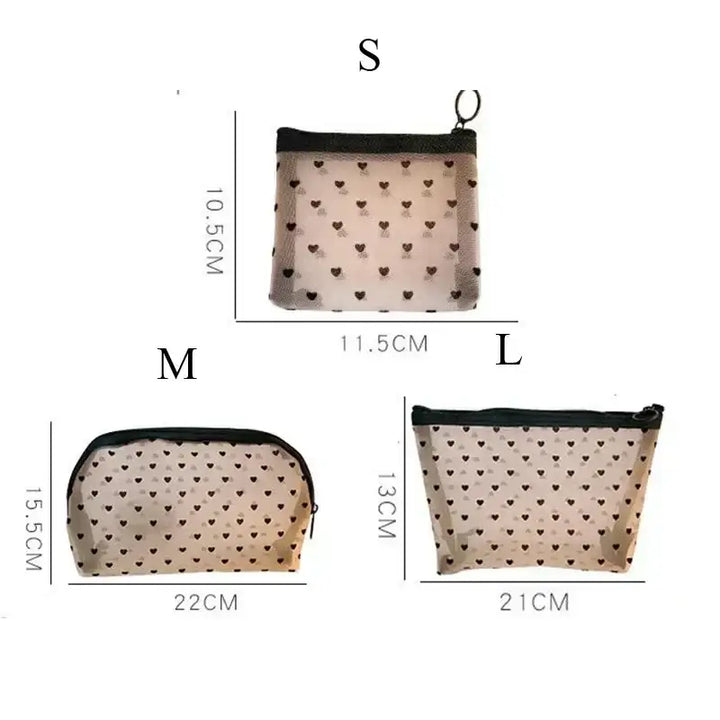 Trousse de Maquillage Transparente en Maille Noire - Fermeture Éclair Voyage - 1 / S